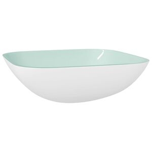vidaXL Basin Glass 42x42x14 cm White