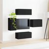 vidaXL TV Wall Cabinet Set Wall-mounted 4 pcs Black Engineered Wood