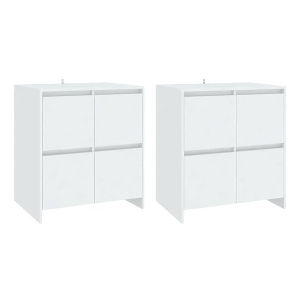 vidaXL Sideboards 2 pcs White 70x41x75 cm Engineered Wood