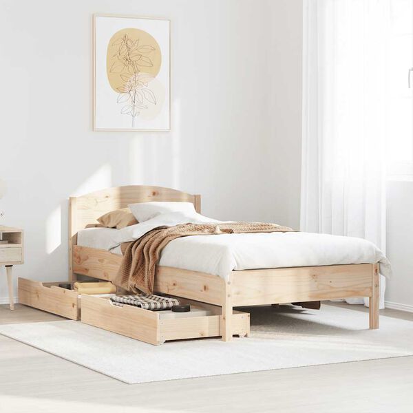 vidaXL Bed Frame without Mattress 100x200 cm Solid Wood Pine