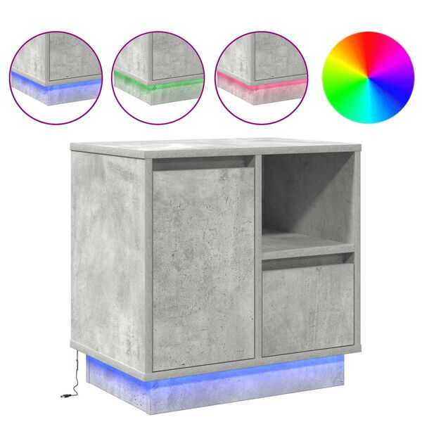 vidaXL Bedside Cabinet Concrete Grey 50 x 34.5 x 50 cm Engineered wood