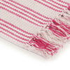 vidaXL Throw Cotton Stripes 220x250 cm Pink and White
