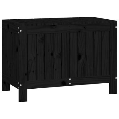 vidaXL Garden Storage Box Black 76x42.5x54 cm Solid Wood Pine