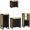 vidaXL Bathroom Furniture Set 4 pcs Brown and Black Solid Mango Wood