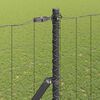 vidaXL Fence with Post Grey 1.6 x 10 m Steel and PVC