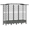 vidaXL Raised Bed with Trellis and Roof Light Grey 203.5 x 40 x 129 cm