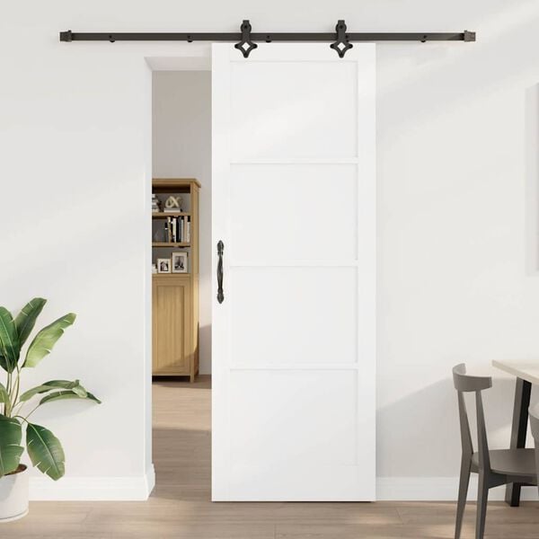 vidaXL Sliding Door ORKDAL White 83 x 232 cm Solid Pine Wood