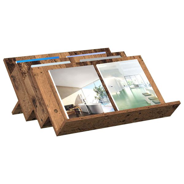vidaXL Magazine Rack Old Wood 65 x 53 x 28.5 cm Engineered Wood