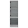 vidaXL Highboard with Glass Doors Grey Sonoma 35x37x109 cm
