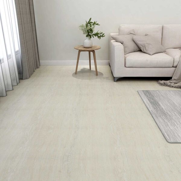 vidaXL Flooring Planks 55 pcs Cream 5.11 m&sup2; PVC