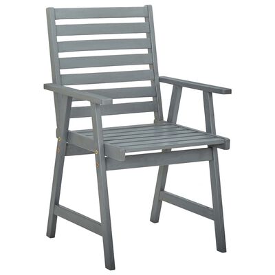 vidaXL Outdoor Dining Chairs 8 pcs Grey Solid Acacia Wood