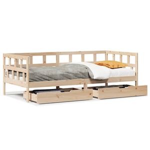 vidaXL Daybed with Drawers without Mattress 80x200 cm Solid Wood