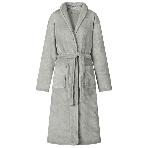 vidaXL Bathrobe without Hood Grey L Flannel