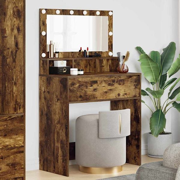 vidaXL Bedroom Dressing Tables Smoked Oak 80 x 39.6 x 135 cm