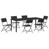 vidaXL Garden Dining Set 7 pcs Black Powder-Coated Steel
