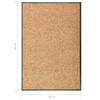 vidaXL Doormat Washable Cream 60x90 cm