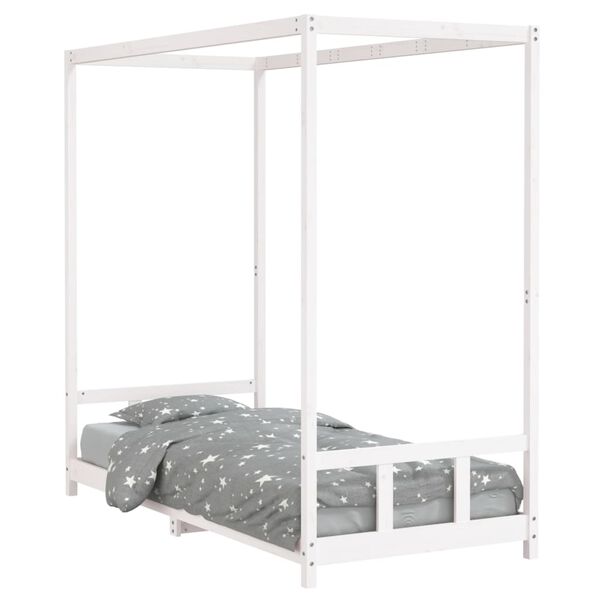 vidaXL Kids Bed Frame White 90x200 cm Solid Wood Pine