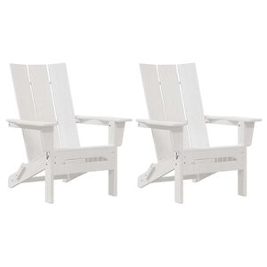 vidaXL Garden Chair 2 pcs White Polyethylene