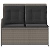 vidaXL Garden Bench Grey Poly Rattan