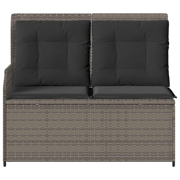 vidaXL Garden Bench Grey Poly Rattan