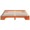vidaXL Bed Frame Wax Brown 150 x 200 cm Solid Pine Wood