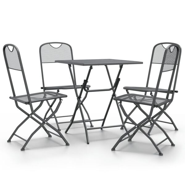 vidaXL 5 Piece Garden Dining Set Expanded Metal Mesh Anthracite