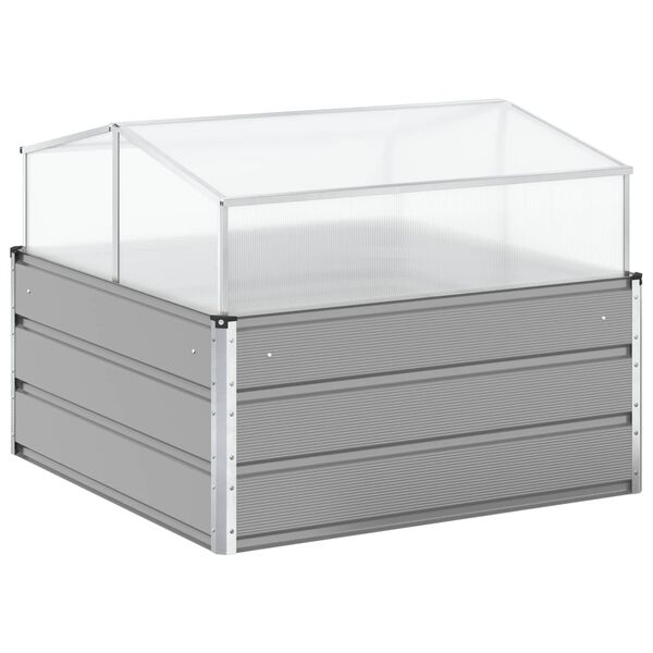 vidaXL Planter Light Grey 100 x 100 x 77 cm Galvanised Steel