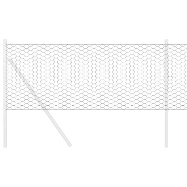 vidaXL Hexagon Fence Grey 0.6 x 50 m PVC