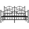 vidaXL Metal Bed Frame without Mattress with Footboard Black 135x190cm