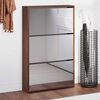 vidaXL Shoe Cabinet with Mirror 3-Layer Brown Oak 63x17x102.5 cm