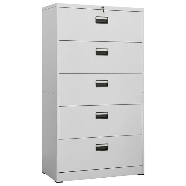 vidaXL Filing Cabinet Light Grey 90x46x164 cm Steel