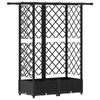 vidaXL Raised Bed with Trellis and Roof Black 124 x 40 x 121 cm PP