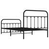 vidaXL Metal Bed Frame without Mattress with Footboard Black 100x200cm