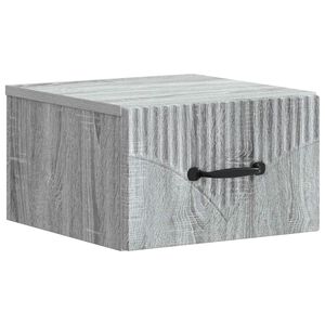 vidaXL Wall-Mounted Bedside Cabinet Grey Sonoma 34.5 x 33 x 20 cm