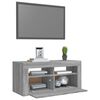 vidaXL TV Cabinet with LED Lights Grey Sonoma 90x35x40 cm