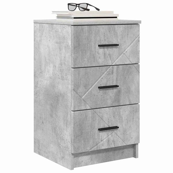 vidaXL Bedside Cabinet Concrete grey 38 x 38 x 66 cm Engineered wood