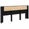 vidaXL Headboard Cabinet with Shelf Black Oak 220 x 18.5 x 102.5 cm