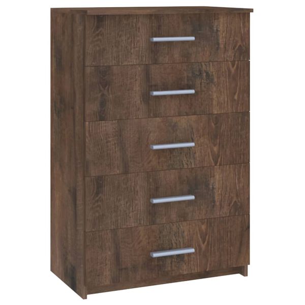 vidaXL Chest of Drawers Smoked Oak 71x35x108 cm Engineered Wood