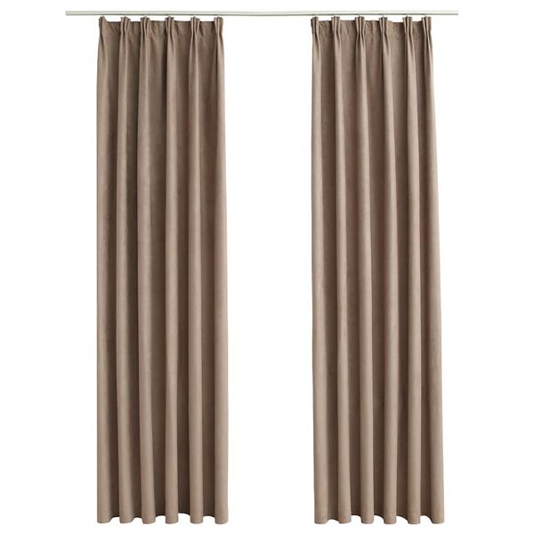 vidaXL Blackout Curtains with Hooks 2 pcs Taupe 140x175 cm