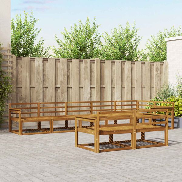 vidaXL Outdoor Sofa Set 8 pcs Natural Solid Acacia Wood