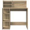 vidaXL Desk with Shelf Sonoma Oak 90 x 48 x 101.5 cm Engineered Wood