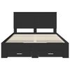 vidaXL Bed Frame Black and Silver 150 x 200 cm Engineered Wood