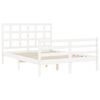 vidaXL Bed Frame without Mattress White Small Double Solid Wood