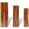 vidaXL 3 Piece Plant Stands Solid Acacia Wood Brown