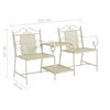 vidaXL 2 Seater Garden Bench 161 cm Steel White