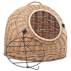 vidaXL Cat Carrier | Natural Willow | Natural Willow, Iron | Medium | Portable