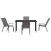 vidaXL Garden Dining Set 5 pcs Grey and Black Powder-coated Steel