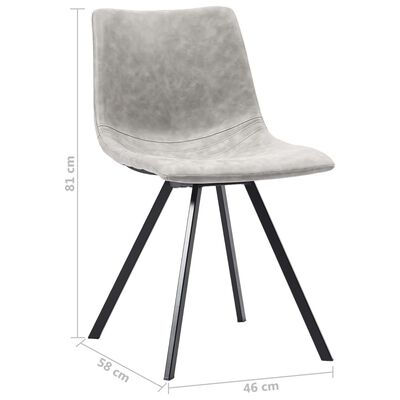 vidaXL Dining Chairs 6 pcs Light Grey Faux Leather