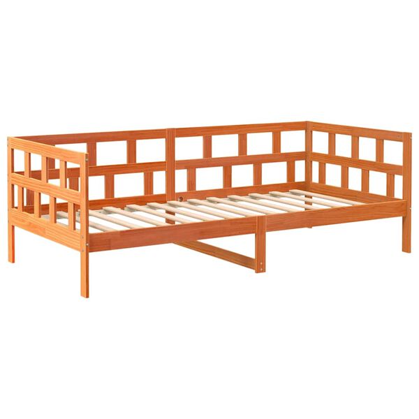 vidaXL Day Bed without Mattress Wax Brown 90x190 cm Single Solid Wood Pine