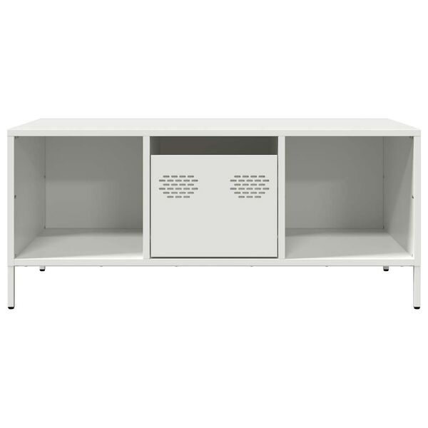 vidaXL Coffee Table White 101.5x50x43.5 cm Cold-rolled Steel